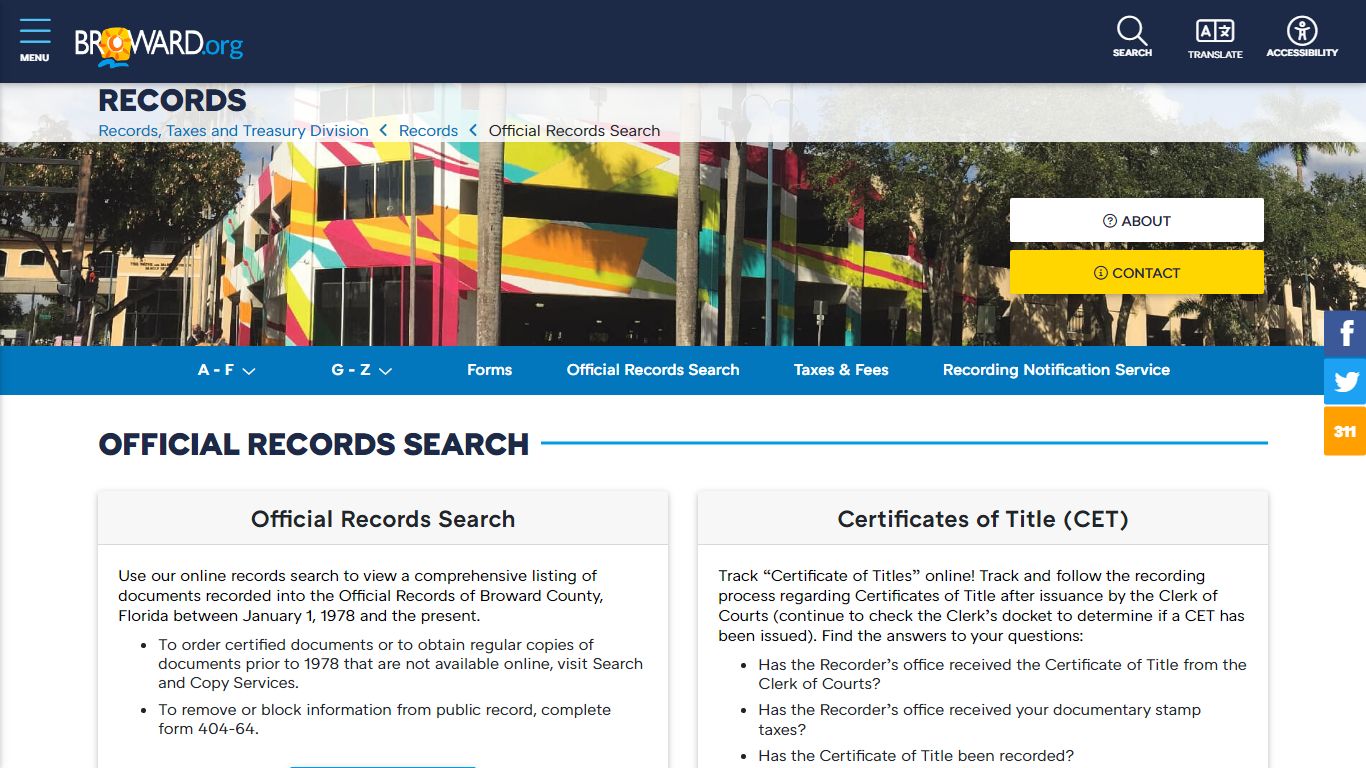 Records Official Records Search - Broward County, Florida